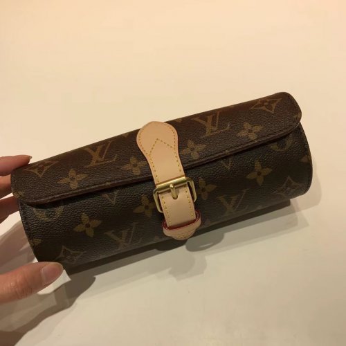 Louis Vuitton 3 Watch Case Monogram Canvas in Brown- Travel M47530