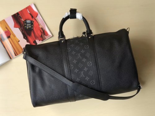 Louis Vuitton Taigarama Iconic Keepall 50 Bandoulière M53763 Black Louis Vuitton Taigarama Iconic Keepall 50 Bandoulière M53763 Black