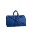 Louis Vuitton Keepall Bandoulière 50 K45 Taiga cowhide Pacific Blue - Men - Travel M53766