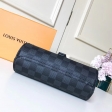 Louis Vuitton 3 Watch Case Damier Graphite Canvas in Black- Travel N41137