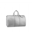 Louis Vuitton Keepall 50B Cowhide Leathers Silver - Men - Travel N58041