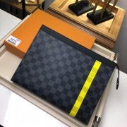 Louis Vuitton Damier Graphite Stripe Pochette Voyage MM N60107 Helios