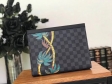Louis Vuitton Damier Cobalt canvas Pochette Voyage MM Palm Tree N63510