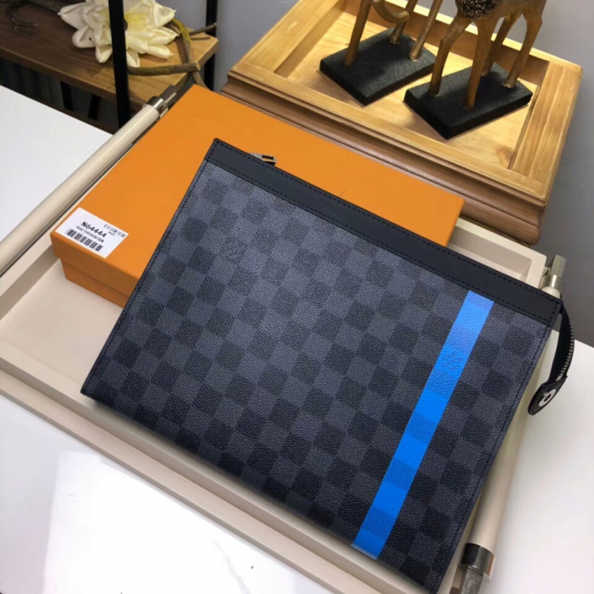 Louis Vuitton Damier Graphite Stripe Pochette Voyage MM N64444 Neon