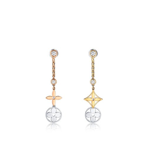 Louis Vuitton Blossom long earrings, 3 golds and diamonds - Women - Jewelry Q96413