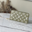 Louis Vuitton Zippy Wallet Monogram Empreinte Leather Khaki / Beige - Women Small Leather Goods M81280