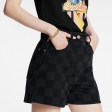 Louis Vuitton Damier Graphite Denim Mini Shorts - Women - Ready-to-Wear 1A9WPP