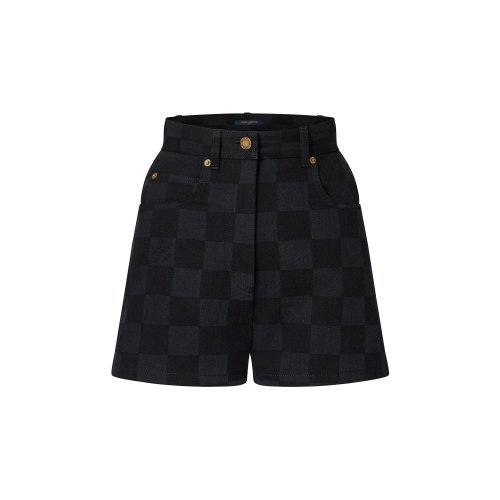 Louis Vuitton Damier Graphite Denim Mini Shorts - Women - Ready-to-Wear 1A9WPP