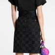 Louis Vuitton Damier Graphite Denim Pencil Skirt - Women - Ready-to-Wear 1A9Z27
