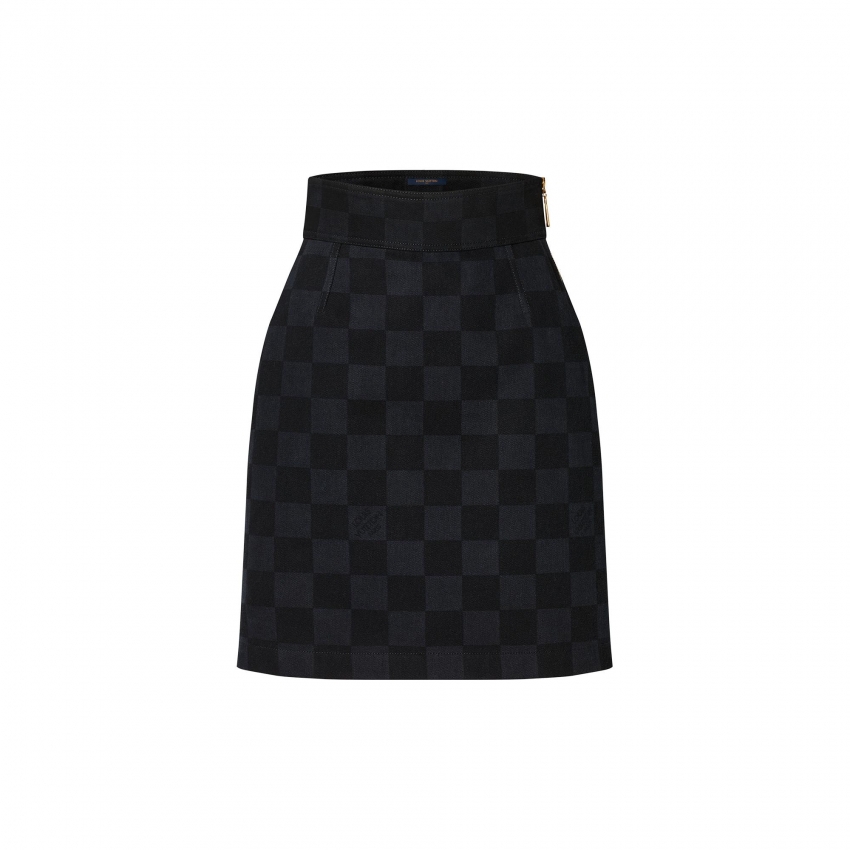 Louis Vuitton Damier Graphite Denim Pencil Skirt - Women - Ready-to-Wear 1A9Z27