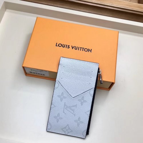 Louis Vuitton Taigarama Coin Card Holder Men M30271 White Louis Vuitton Taigarama Coin Card Holder Men M30271 White