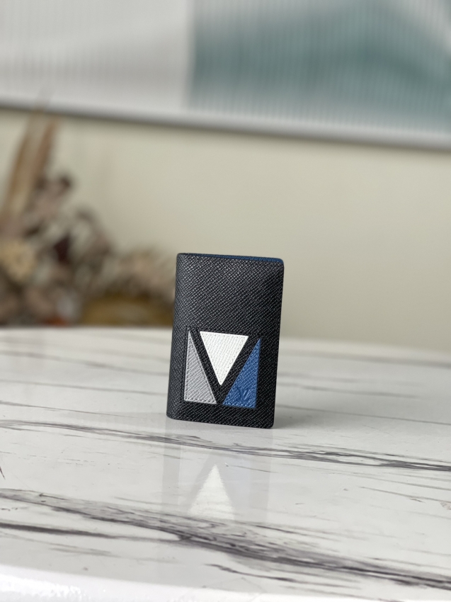 Louis Vuitton Pocket Organizer Taiga Leather in Black - Men - Small Leather Goods M30790