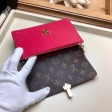 Louis Vuitton Patent Calf Leather Cherrywood Chain Wallet M63305
