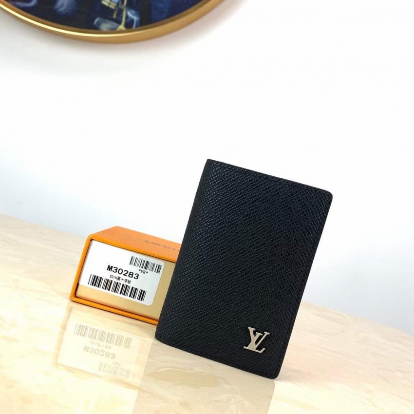 Louis Vuitton Pocket organizer Taiga Leather in Black - Men - Small Leather Goods M30283