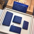Louis Vuitton Taigarama Multiple Wallet Men M30299 Cobalt Navy Blue