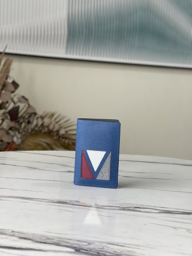 Louis Vuitton Pocket Organizer Taiga Leather in Blue - Men - Small Leather Goods M30790 Louis Vuitton Pocket Organizer Taiga Leather in Blue - Men - Small Leather Goods M30790