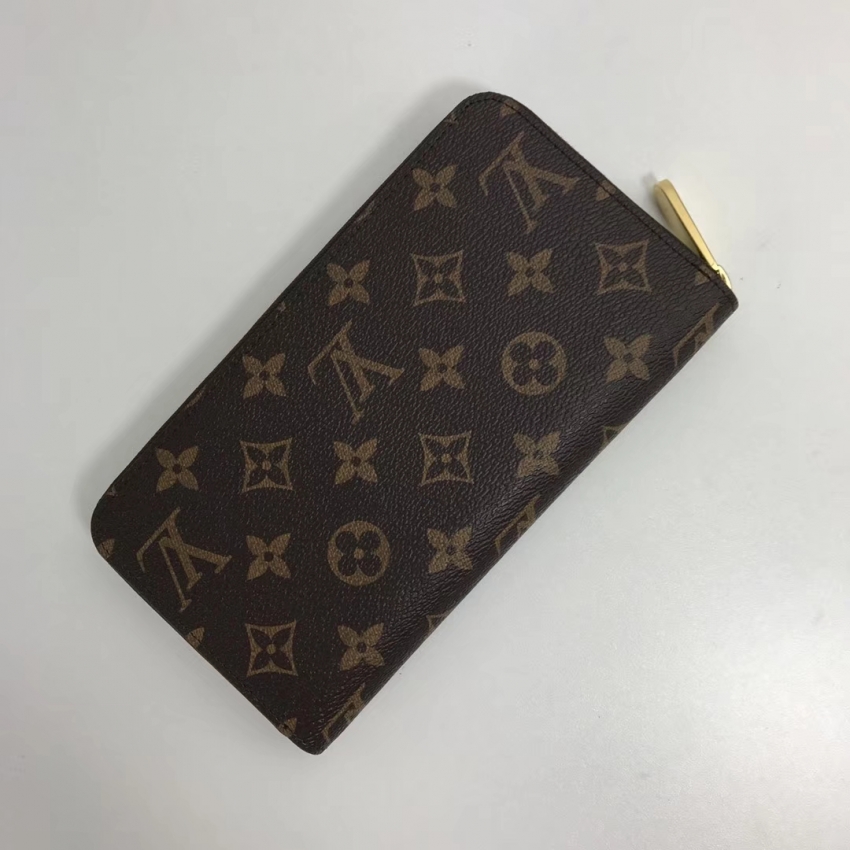 Louis Vuitton Monogram Canvas Iconic Zippy Wallet M42616 Brown