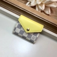 Louis Vuitton Damier Azur Canvas Zoé Wallet N60220 Pineapple Yellow