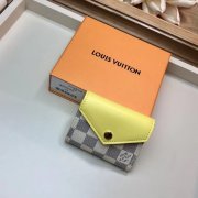 Louis Vuitton Damier Azur Canvas Zoé Wallet N60220 Pineapple Yellow
