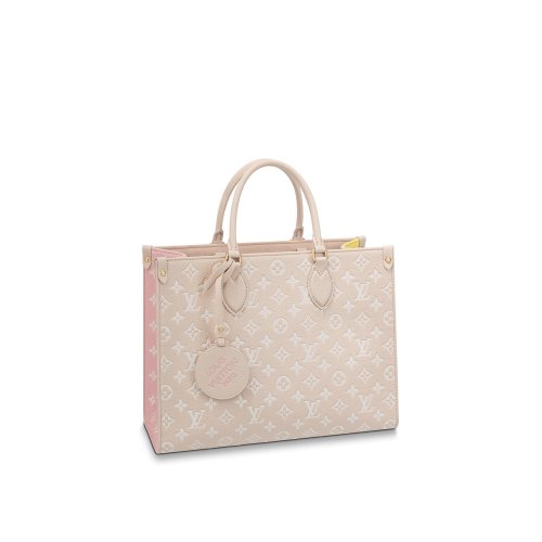 Louis Vuitton OnTheGo MM Monogram Empreinte Leather Rose Beige - Women Handbags M46128 Louis Vuitton OnTheGo MM Monogram Empreinte Leather Rose Beige - Women Handbags M46128