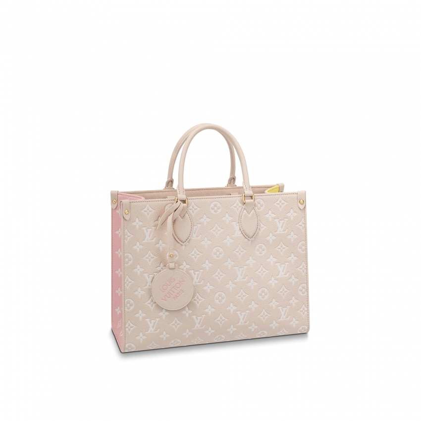 Louis Vuitton OnTheGo MM Monogram Empreinte Leather Rose Beige - Women Handbags M46128