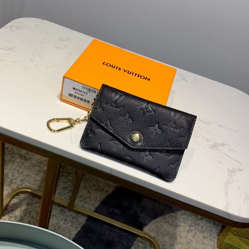 Louis Vuitton Monogram Empreinte Leather Key Pouch Holds M60633 Noir