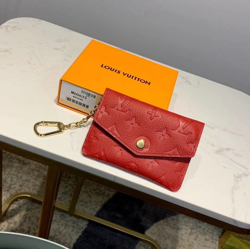 Louis Vuitton Monogram Empreinte Leather Key Pouch Holds M60634 Cerise