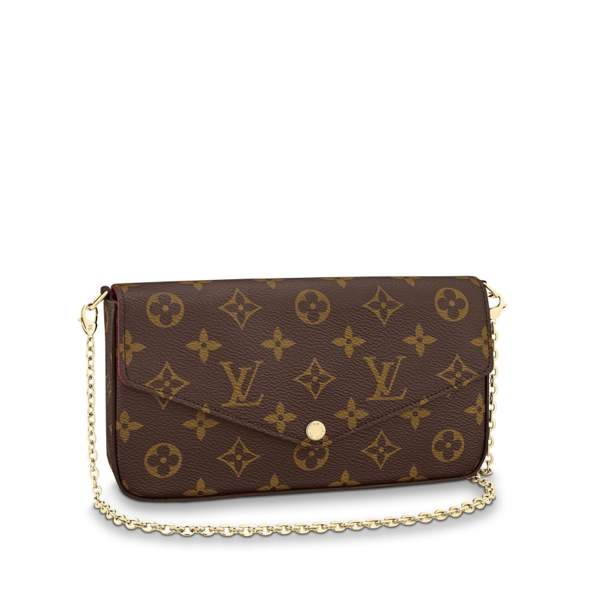 Louis Vuitton Pochette Félicie Designer Clutch Purse + Chain M61276