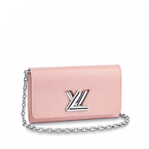 Louis Vuitton Epi Leather Twist Chain Wallet M62039 Rose Ballerine Louis Vuitton Epi Leather Twist Chain Wallet M62039 Rose Ballerine