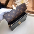Louis Vuitton Patent Calf Leather Cherrywood Chain Wallet M63305 Black
