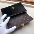 Louis Vuitton Patent Calf Leather Cherrywood Chain Wallet M63305 Black