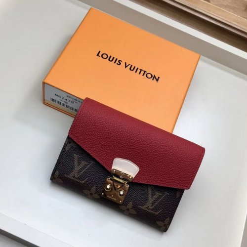Louis Vuitton Monogram Canvas Pallas Compact Wallet M67478 Cerise Red