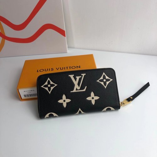 Louis Vuitton Zippy Wallet Bicolor Monogram Empreinte Leather in Black - Small Leather Goods M80481 Louis Vuitton Zippy Wallet Bicolor Monogram Empreinte Leather in Black - Small Leather Goods M80481