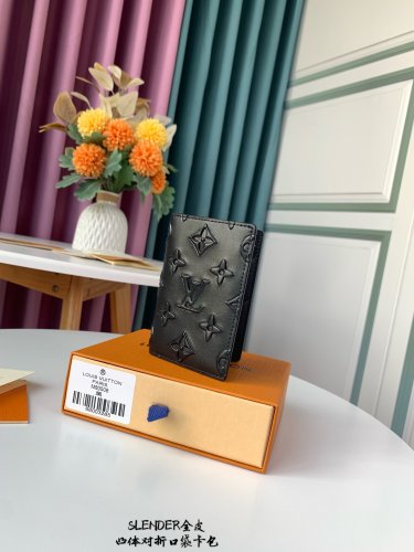 Louis Vuitton Pocket Organizer Slender Other Leathers in Black - Men - Small Leather Goods M80508