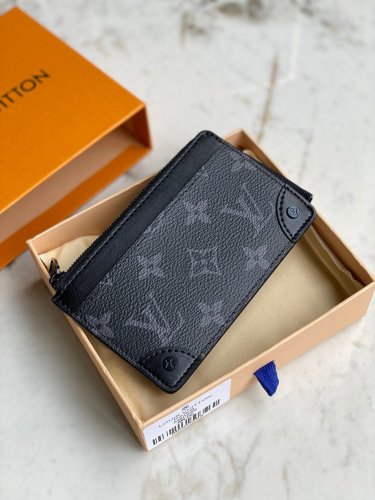 Louis Vuitton Multi Card Holder Trunk Monogram Eclipse Canvas in Grey - Men - Small Leather Goods M80556 Louis Vuitton Multi Card Holder Trunk Monogram Eclipse Canvas in Grey - Men - Small Leather Goods M80556