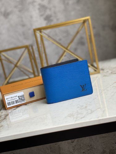 Louis Vuitton Multiple Wallet Epi Leather in Blue - Small Leather Goods M80770 Louis Vuitton Multiple Wallet Epi Leather in Blue - Small Leather Goods M80770