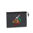 Louis Vuitton Pochette Voyage MM Monogram Eclipse Canvas in Red - Art Of Living - Trunks and Travel M80914