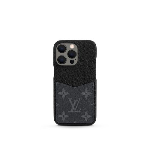 Louis Vuitton IPHONE 13 PRO BUMPER Monogram Eclipse Canvas in Grey - Men - Small Leather Goods M81087