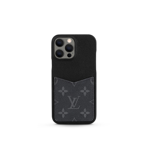 Louis Vuitton Iphone 13 Pro Max Bumper Monogram Eclipse Canvas in Grey - Men - Small Leather Goods M81088