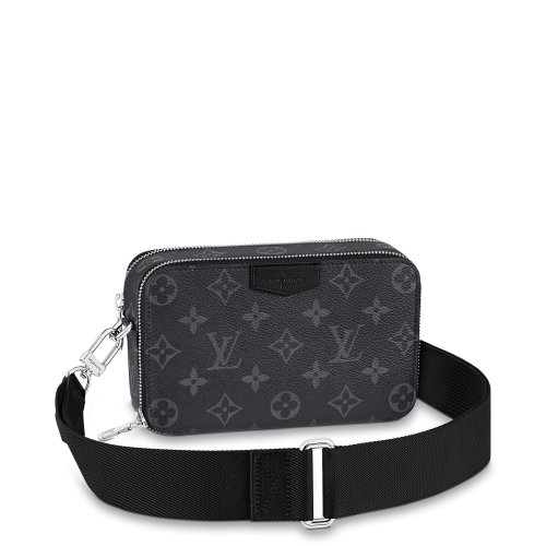 Louis Vuitton Alpha Wearable Wallet Monogram Eclipse Canvas in Grey - Men - Bags M81260