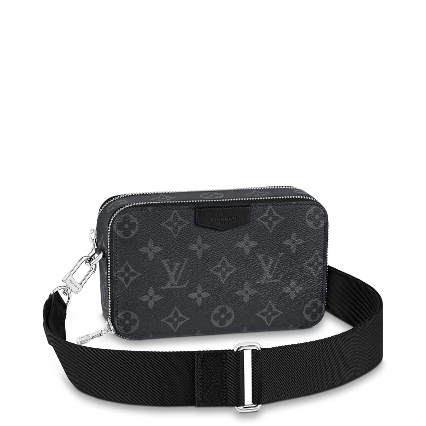 Louis Vuitton Alpha Wearable Wallet Monogram Eclipse Canvas in Grey - Men - Bags M81260