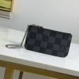Louis Vuitton Men x27 Key Pouch Pochette Cle Damier Graphite Canvas N60155