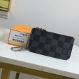Louis Vuitton Men x27 Key Pouch Pochette Cle Damier Graphite Canvas N60155