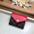 Louis Vuitton Damier Ebene Canvas Zoé Wallet N60166 Coquelicot Red