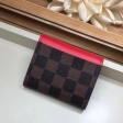 Louis Vuitton Damier Ebene Canvas Zoé Wallet N60166 Coquelicot Red
