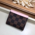 Louis Vuitton Damier Ebene Canvas Zoé Wallet N60167 Rose Ballerine Pink