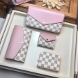 Louis Vuitton Damier Azur Canvas Zoé Wallet N60168 Eau de Rose Pink