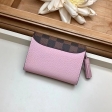 Louis Vuitton Damier Ebene Canvas Croisette Compact Wallet N60208 Magnolia Pink