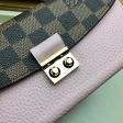 Louis Vuitton Damier Ebene Canvas Croisette Wallet N60215 Magnolia Pink