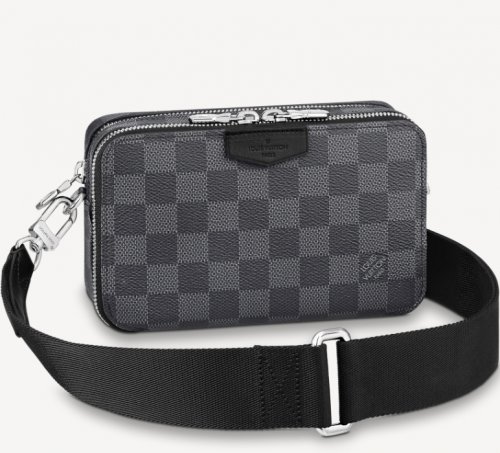 Louis Vuitton Damier Graphite Canvas Alpha Wearable Wallet N60418 Louis Vuitton Damier Graphite Canvas Alpha Wearable Wallet N60418